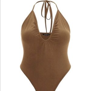 Shein plus size tie backless halter bodysuit